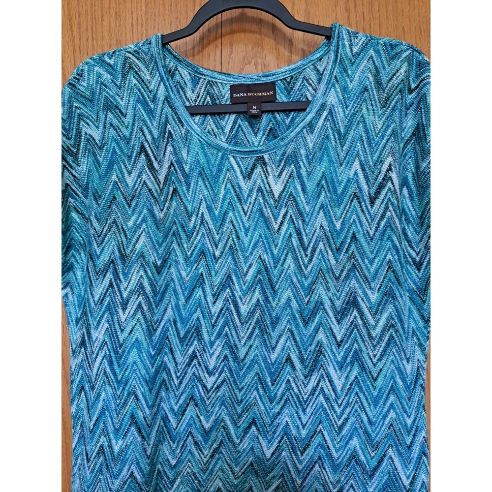 Dana Buchman Women's Rayon Blend Green Kimono Short Sleeve Top Shirt M